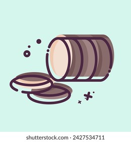 Icon Bacon. related to Picnic symbol. MBE style. simple design editable. simple illustration