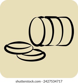 Icon Bacon. related to Picnic symbol. hand drawn style. simple design editable. simple illustration