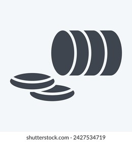 Icon Bacon. related to Picnic symbol. glyph style. simple design editable. simple illustration