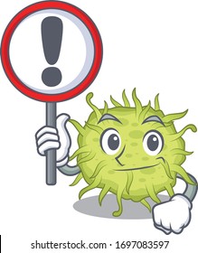 Un icono del diseño de coccus bacteria con un cartel