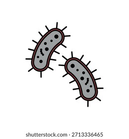 Icon a bacteria, isolated against a clean background.
