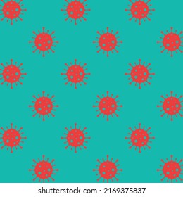 Icon Bacteria and microbes, pathogens, cell cancer, microbes, viruses, fungi. Seamless pattern.