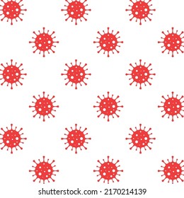 Icon Bacteria and microbes, pathogens, cell cancer, microbes, viruses, fungi. Seamless pattern.