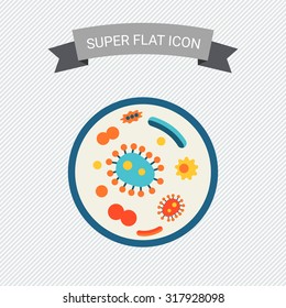 Icon of bacteria in petri dish