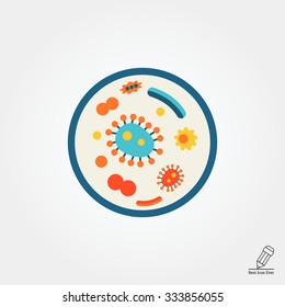 Icon of bacteria in petri dish