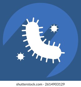 Icon Bacteria And Virus. related to Bioengineering symbol. long shadow style