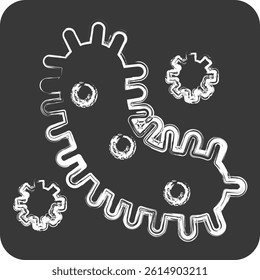 Icon Bacteria And Virus. related to Bioengineering symbol. chalk Style