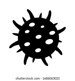 Icon bacterium black white coronavirus vector design template