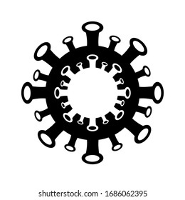 Icon bacterium black white vector design template