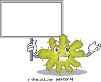 An icon of bacterium mascot design style bring a board