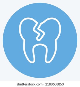 Icon Bad Tooth. suitable for medicine symbol. blue eyes style. simple design editable. design template vector. simple illustration