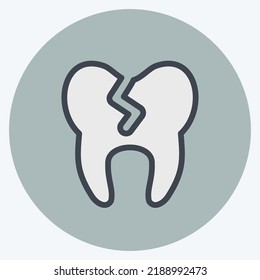 Icon Bad Tooth. suitable for medicine symbol. color mate style. simple design editable. design template vector. simple illustration