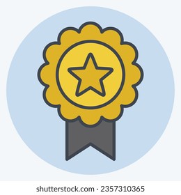 Icon Badge 2. related to Award symbol. color mate style. simple design editable. simple illustration