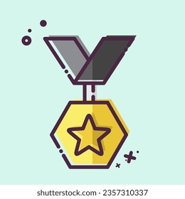 Icon Badge 3. related to Award symbol. MBE style. simple design editable. simple illustration