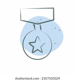 Icon Badge 4. related to Award symbol. Color Spot Style. simple design editable. simple illustration