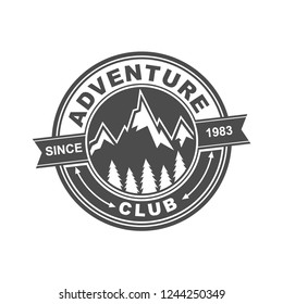 Icon, badge and logo template design with mountain adventure theme