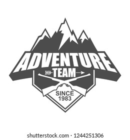 Icon, badge and logo template design with mountain adventure theme