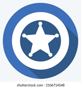 Icon Badge - Long Shadow Style - Simple illustration, Good for Prints , Announcements, Etc