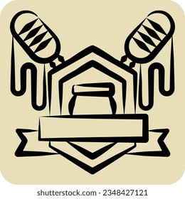 Icon Badge. related to Apiary symbol. hand drawn style. simple design editable. simple illustration