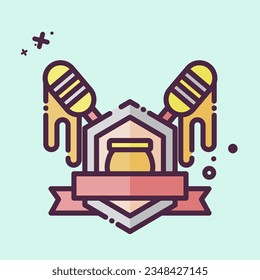 Icon Badge. related to Apiary symbol. MBE style. simple design editable. simple illustration