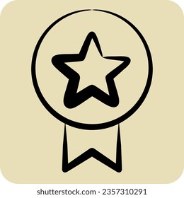 Icon Badge. related to Award symbol. hand drawn style. simple design editable. simple illustration