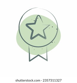 Icon Badge. related to Award symbol. Color Spot Style. simple design editable. simple illustration