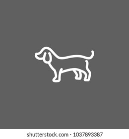 Icon of badger dog. Pet, animal, puppy. Animal care concept. Can be used for topics like veterinary, dog training, rescue.