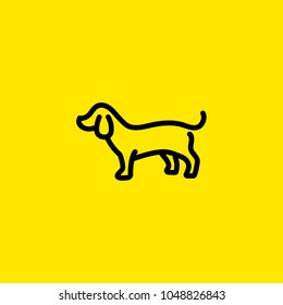 Icon of badger dog. Pet, animal, puppy. Animal care concept. Can be used for topics like veterinary, dog training, rescue.
