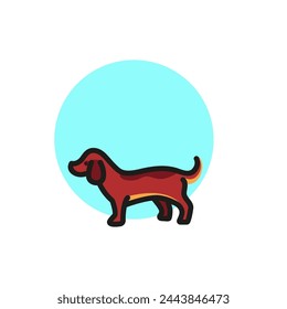 Icon of badger dog. Pet, animal, puppy. Animal care concept. Can be used for topics like veterinary, dog training, rescue.