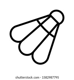 Icon badminton in outline style. vector illustration and editable stroke. Isolated on white background.