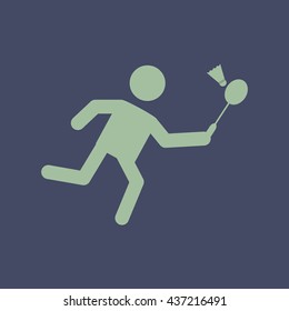 Icon of Badminton Player. Eps-10.