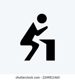 Icon Badness an Sorrow. related to Psychological symbol. glyph style. simple illustration. emotions, empathy, assistance