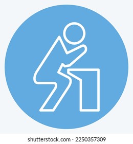 Icon Badness an Sorrow. related to Psychological symbol. blue eyes style. simple illustration. emotions, empathy, assistance