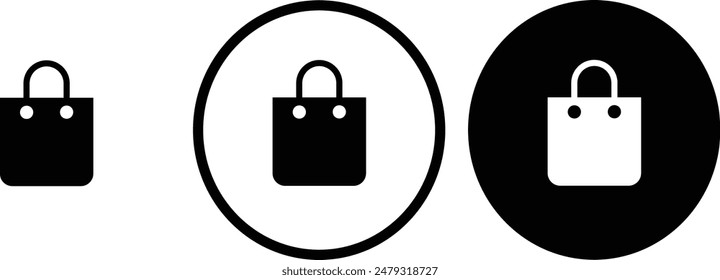 logo negro del contorno del bolso del icono para el diseño del Sitio web 
y App móviles en modo oscuro 
Ilustración vectorial sobre fondo blanco