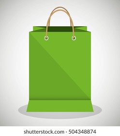 icon bag green shop paper design