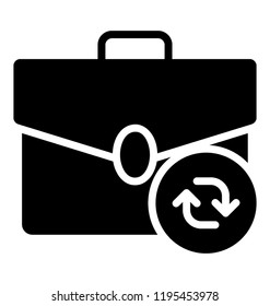 Icon of a bag having arrow sign on it depicting recycle bag 