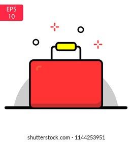 icon bag office flat vector design 