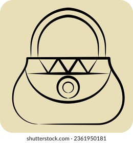 Icon Bag. related to Indigenous People symbol. hand drawn style. simple design editable. simple illustration