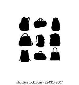 Icon bag set collection silhouette design