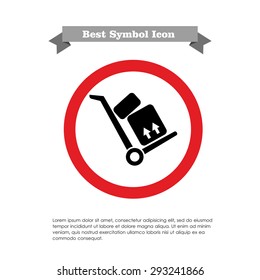 Icon of baggage on cart