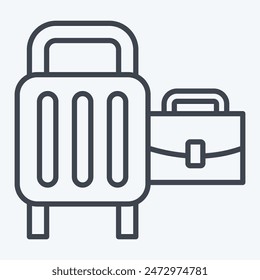 Icon Baggage. related to Airport symbol. line style. simple design illustration