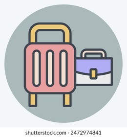 Icon Baggage. related to Airport symbol. color mate style. simple design illustration