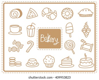 icon bakery food, illustration and vector