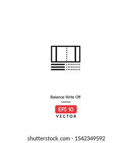 Icon balance write off with line style, isolated on white background. EPS10 - Vector