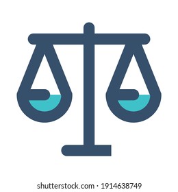 icon balanced economy using filled line style and blue color