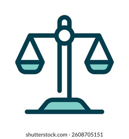 Icon of balanced scales symbolizing law, justice, and fairness