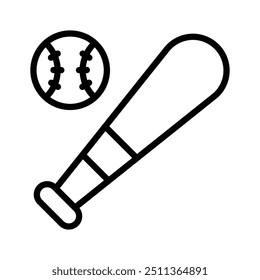 An icon of ball with bat denoting concept icon of baseball
