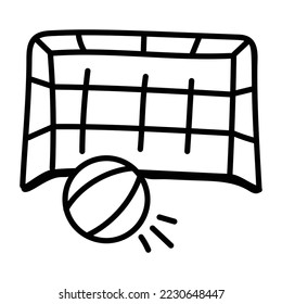 Un ícono de diseño de doodle de red de bolas 