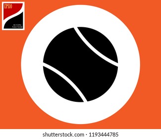 icon of the ball for playing tennis in black