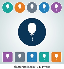 Icon of Balloon in Multi Color Circle & Square Shape. Eps-10.